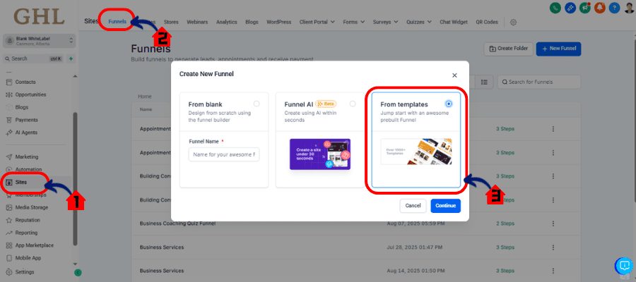 ghl video funnel  access