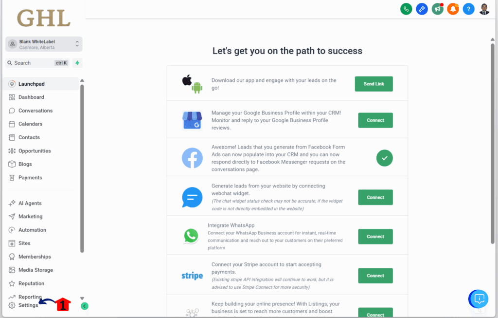 Step-by-Step Setup in GHL
