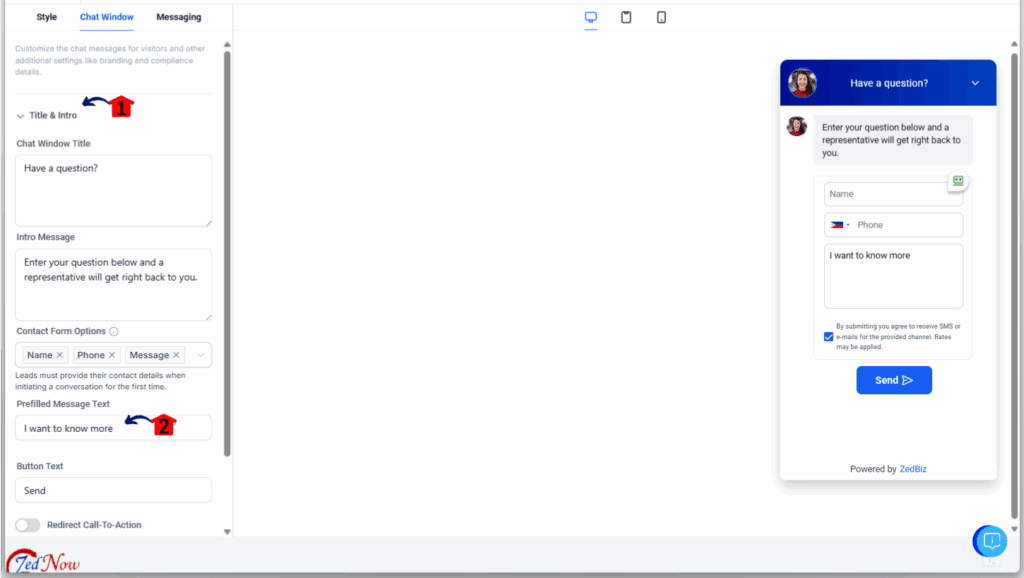 GoHighLevel Chat Widget - Edit the Chat Widget Message