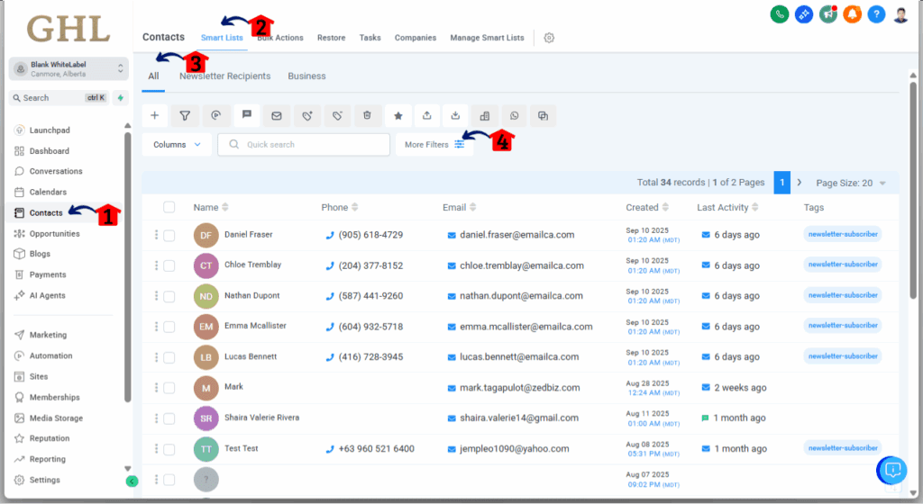 How to Create Smart Lists in GoHighLevel