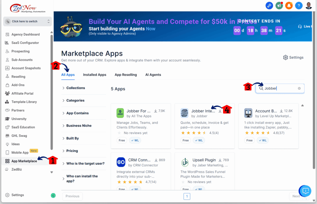 How to Install Jobber in Your GoHighLevel Agency Account