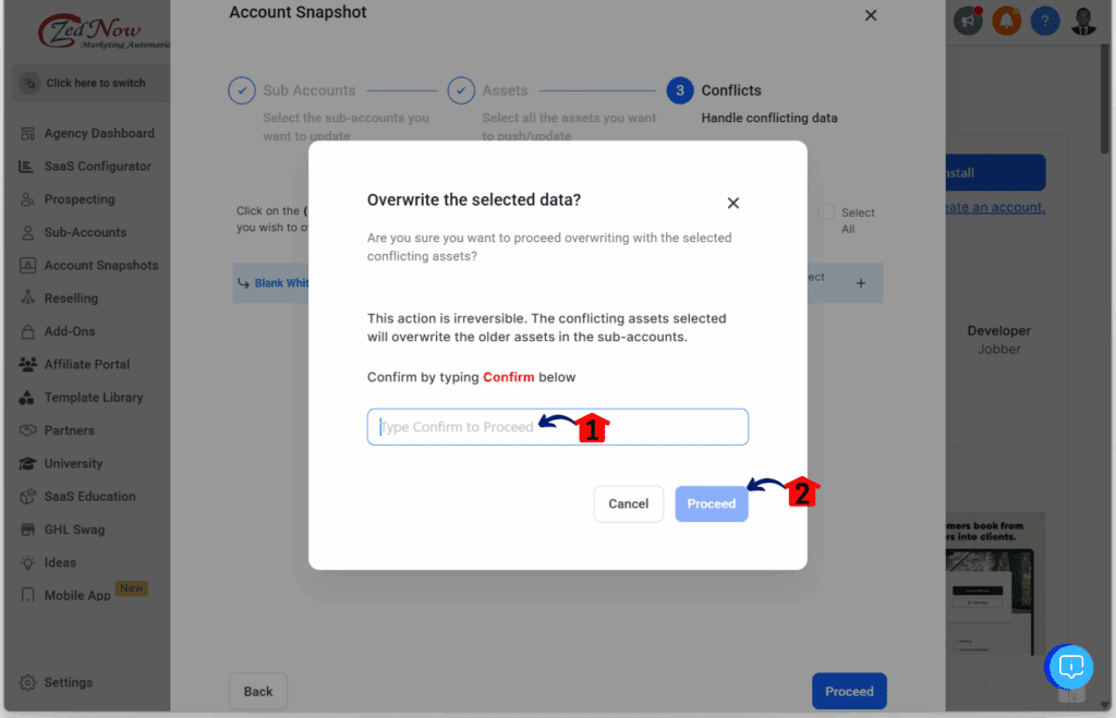 GoHighLevel Jobber integration – Confirm the Changes