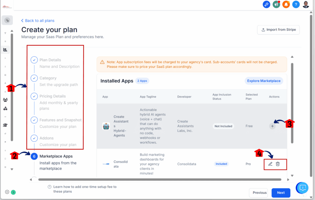 GHL SaaS resell apps – Configure Your New Plan