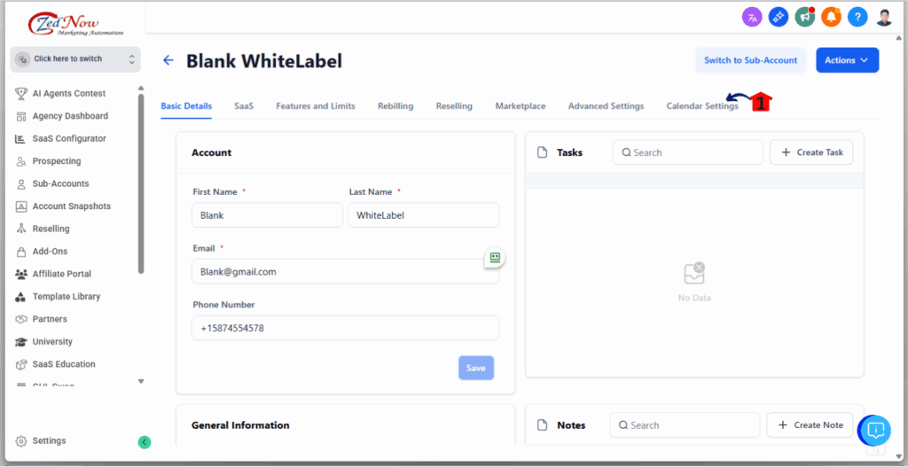 Service Booking System - Navigate to the Calendar Settings