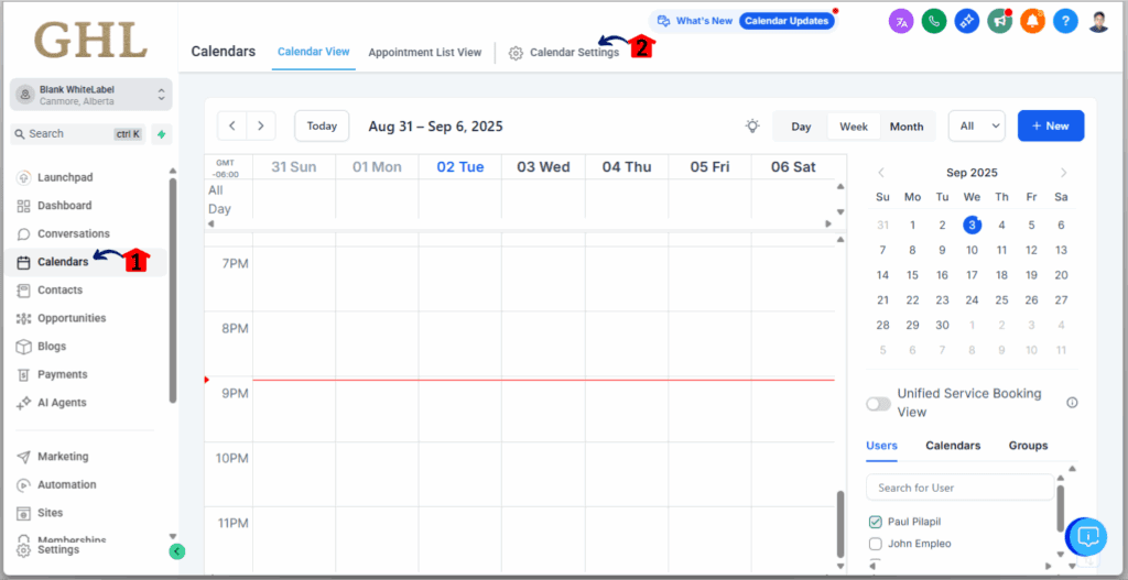 Service Booking System - Confirm the Changes in Your Sub-Account