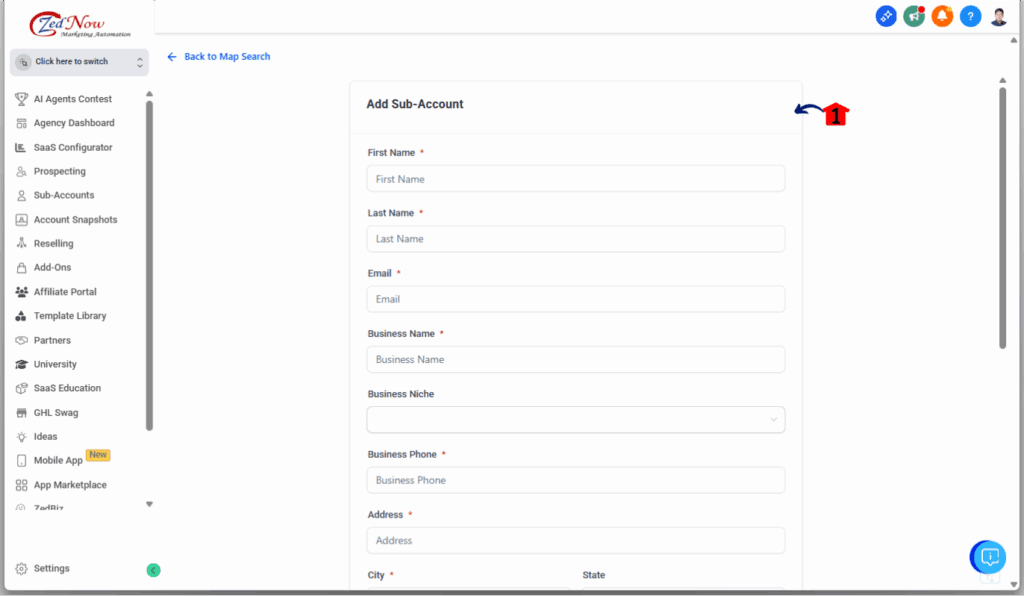 Sub-Account Setup in GHL - Add Your Business Details