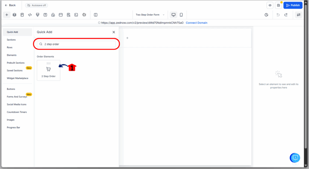 Two Step Order Form - Add the Two Step Order Form