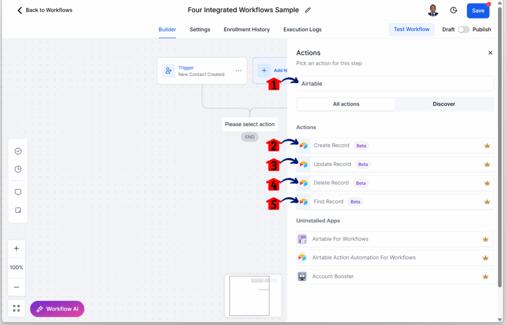 Workflow automation tools - Add Airtable Actions
