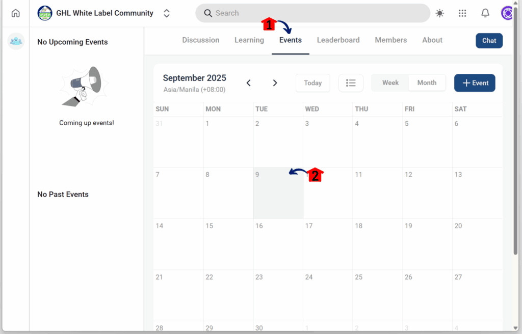 GHL Online Community Management – Review Scheduled Events