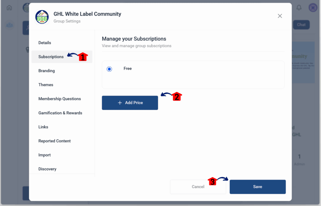 GoHighLevel Online Community Management – Manage Subscriptions