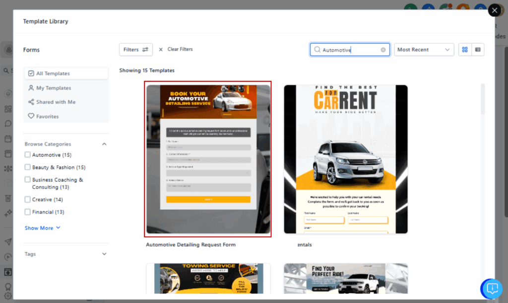Form marketing templates