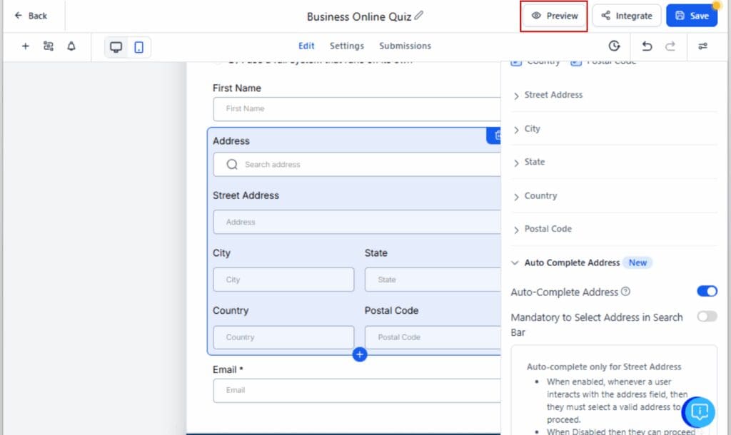 GoHighLevel address auto-complete
 - Preview the Auto-Fill in Action