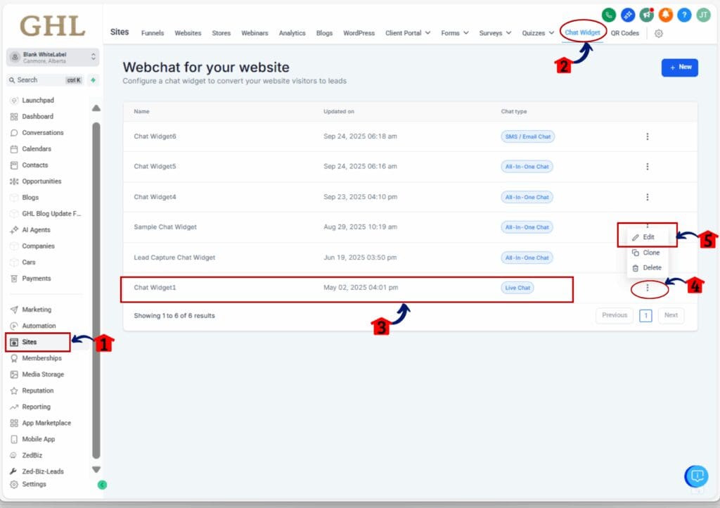 how to use chat widget notifications