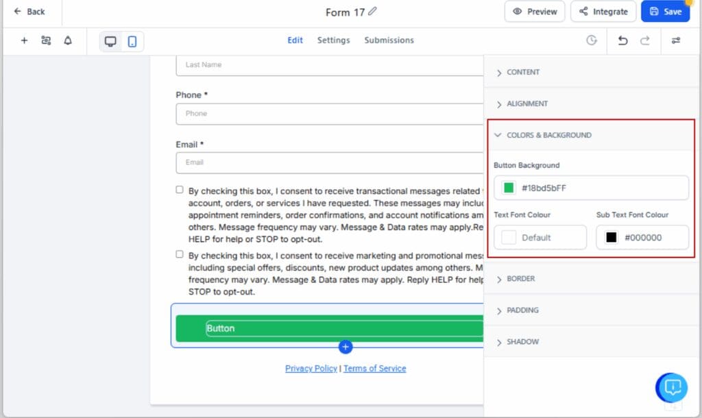 form design customization
 - Access the Styles Panel