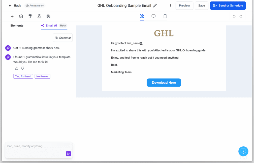 GoHighLevel AI marketing tools – Email AI (Beta) – Smarter, Faster, More Creative