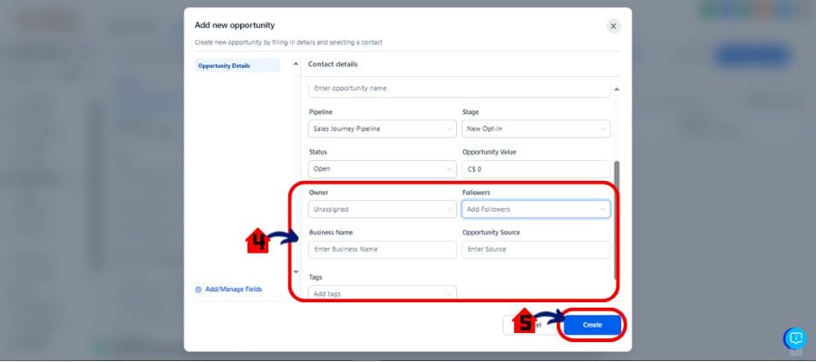 ghl opprtunities setup