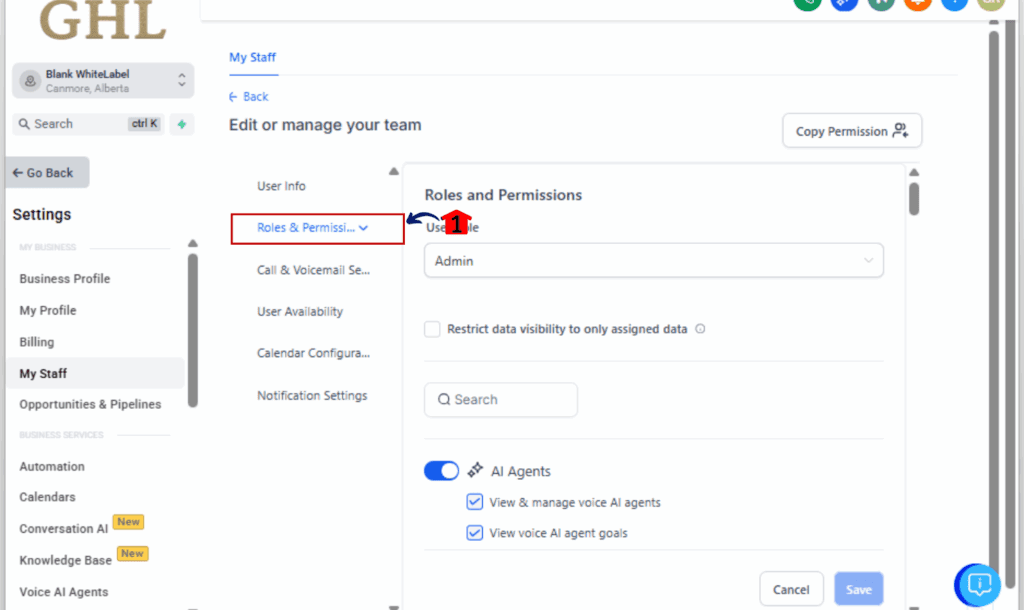 payment permissions
 - Select Who Needs Updated Permissions