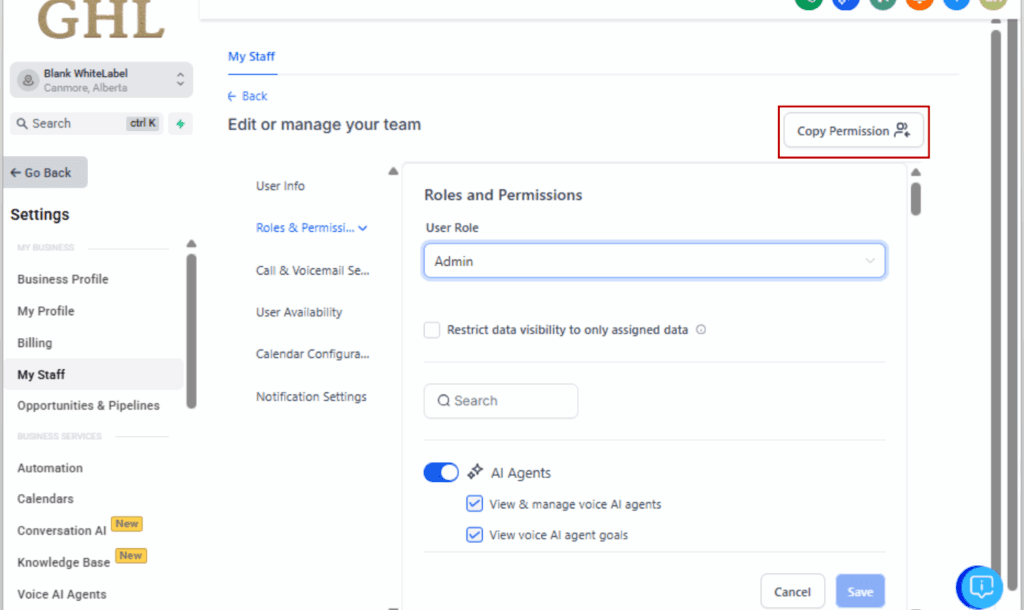 payment permissions
 - Use Role Cloning for Fast Setup