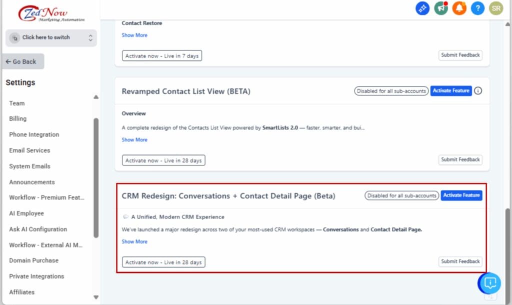 custom CRM fields
 - All-New Contact Detail Page