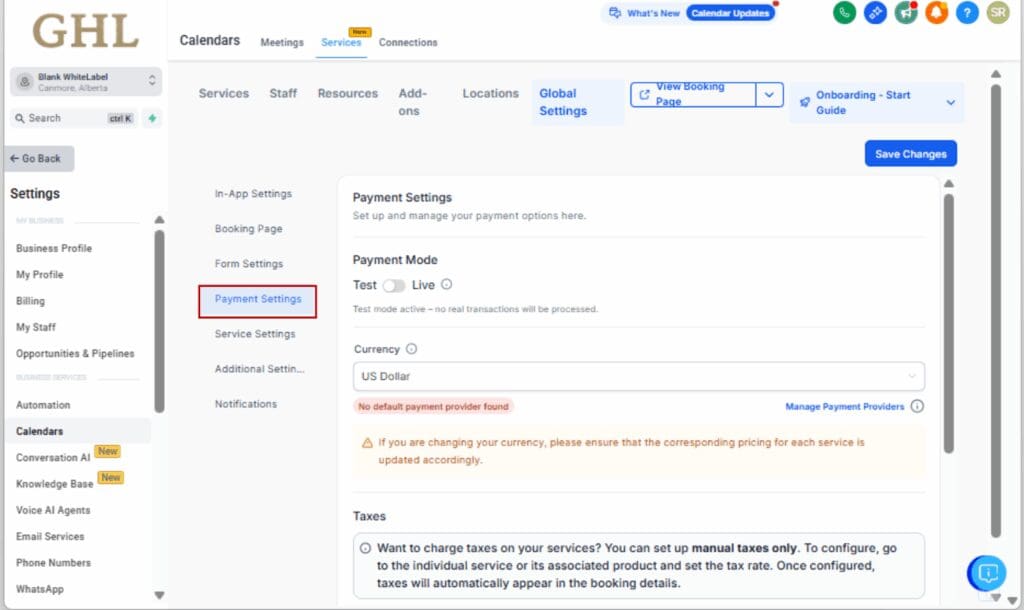 Services (v2) Enhancements  - GoHighLevel scheduling features
