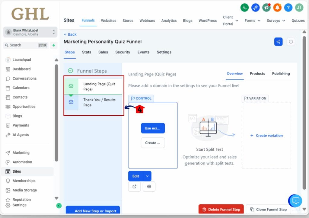 marketing personality quiz - thank you page