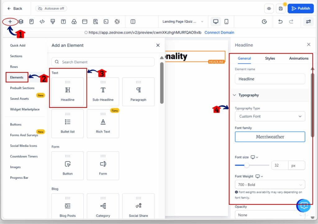 landing page - headline
