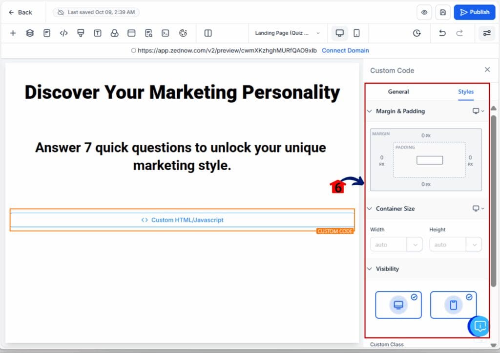 landing page - add padding