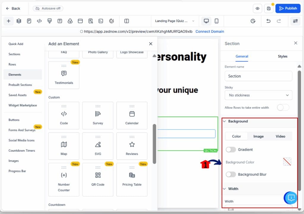 landing page - add background