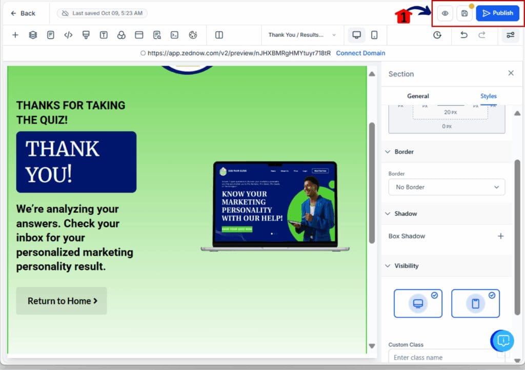 marketing personality funnel - preview