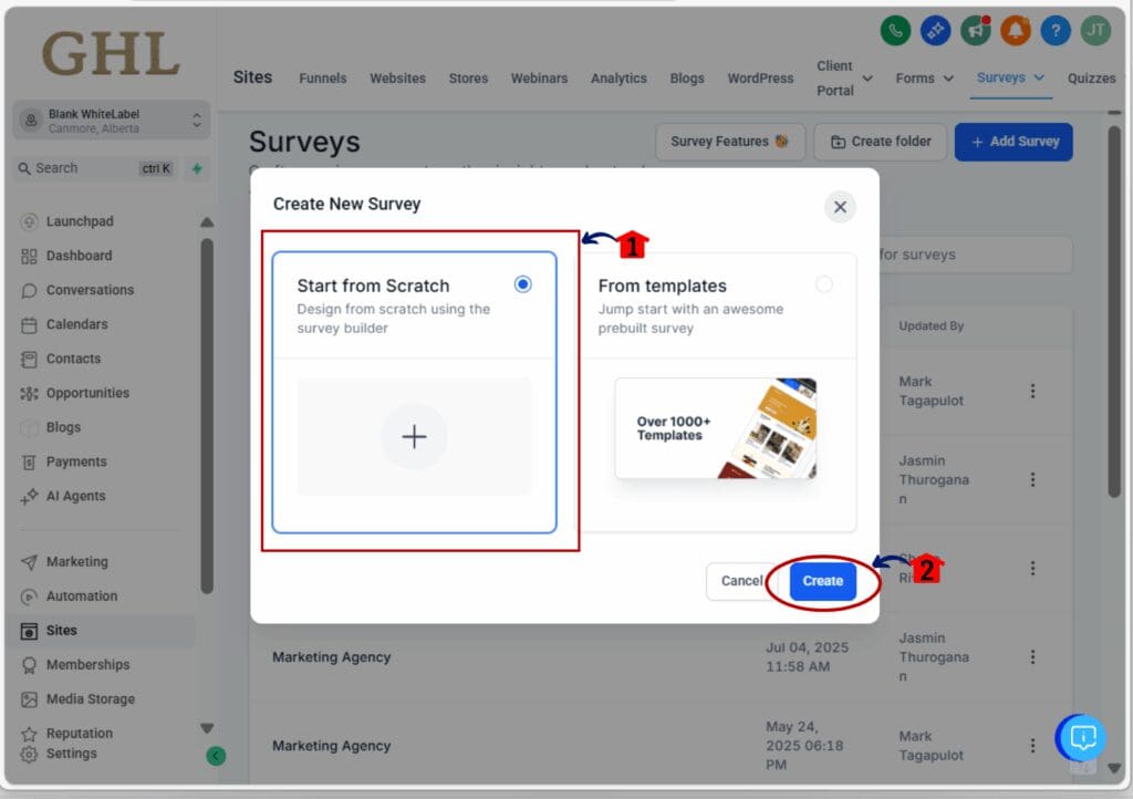 marketing personality quiz -create