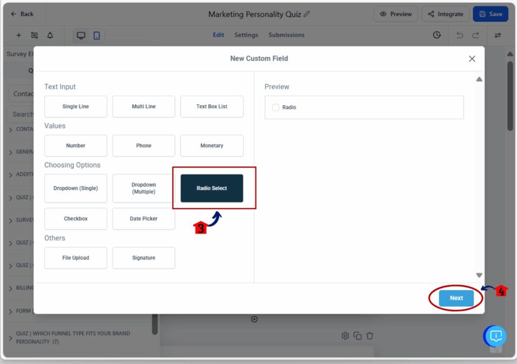 quiz - add object field