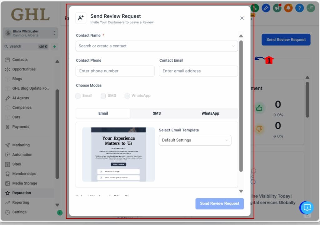 review request images - send