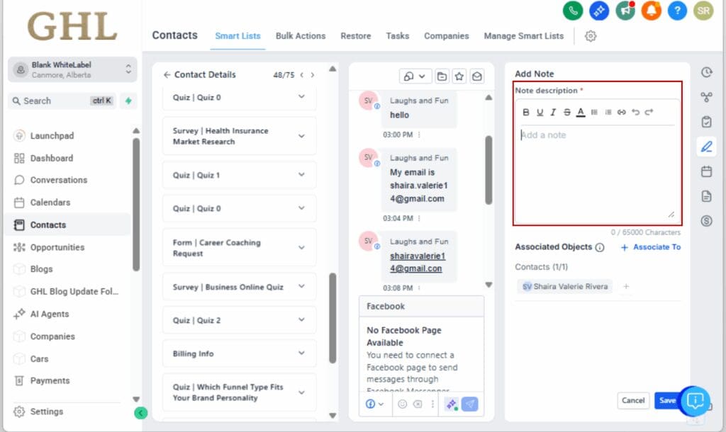 Rich Text Notes
 - Click the Description Field