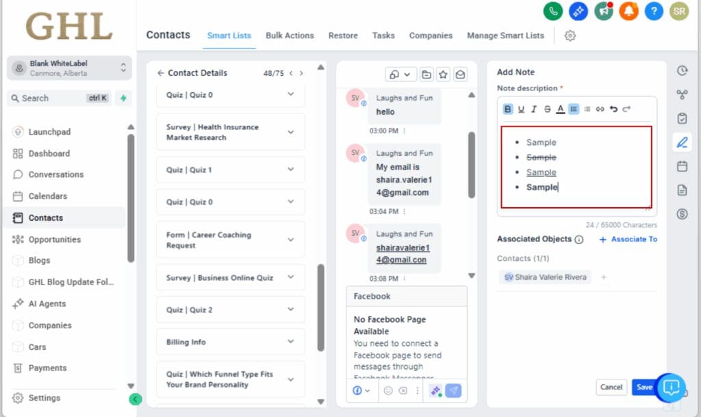 Rich Text Notes
 - Paste From Docs or Email