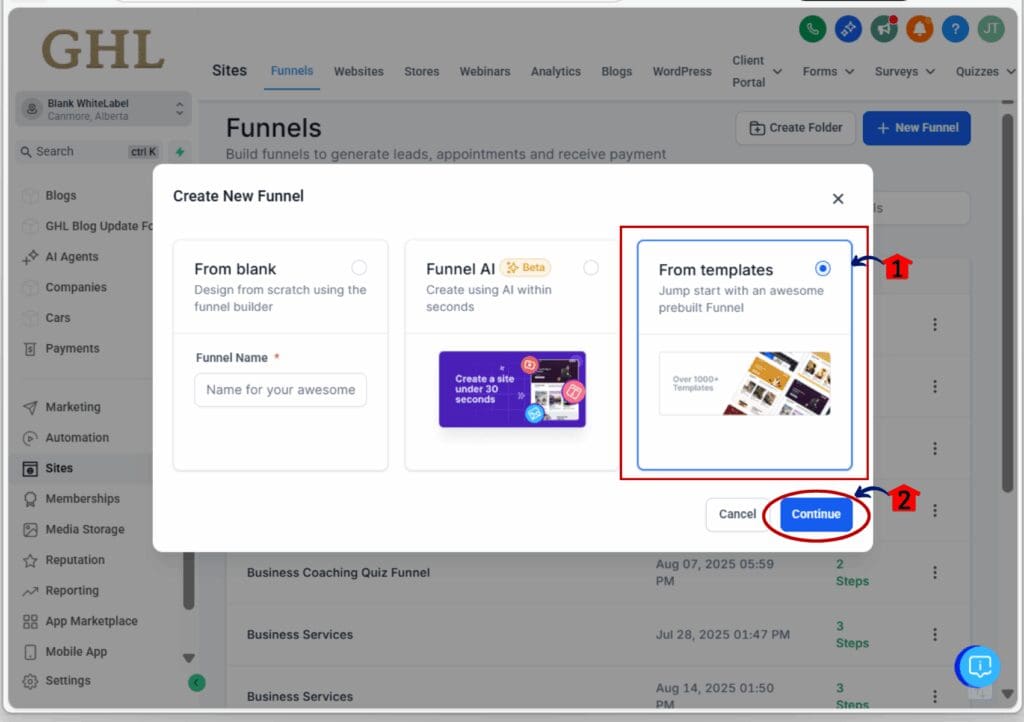 template library update - select