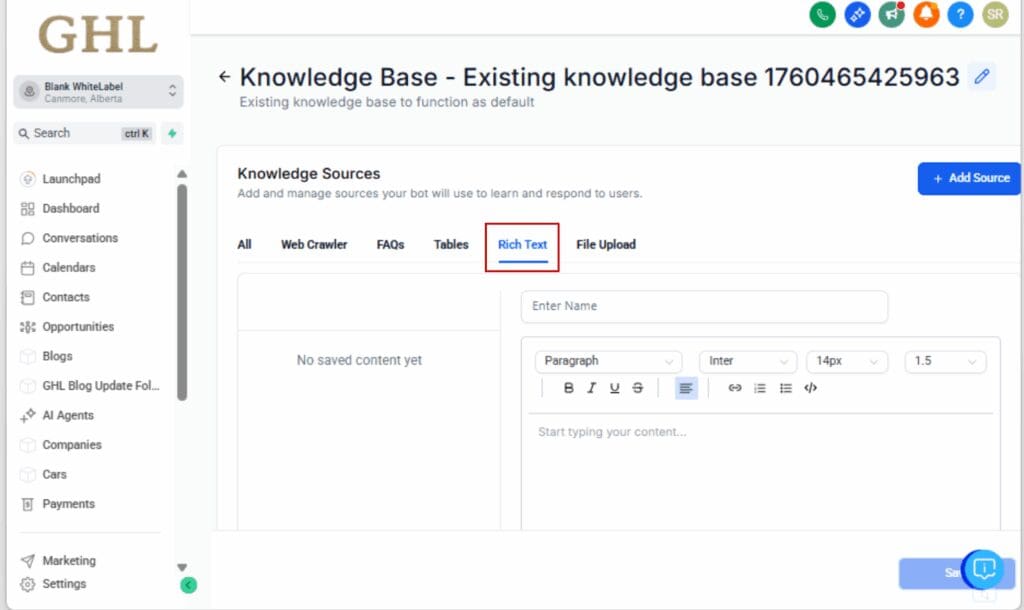 GoHighLevel Use the Rich Text Editor (Optional)