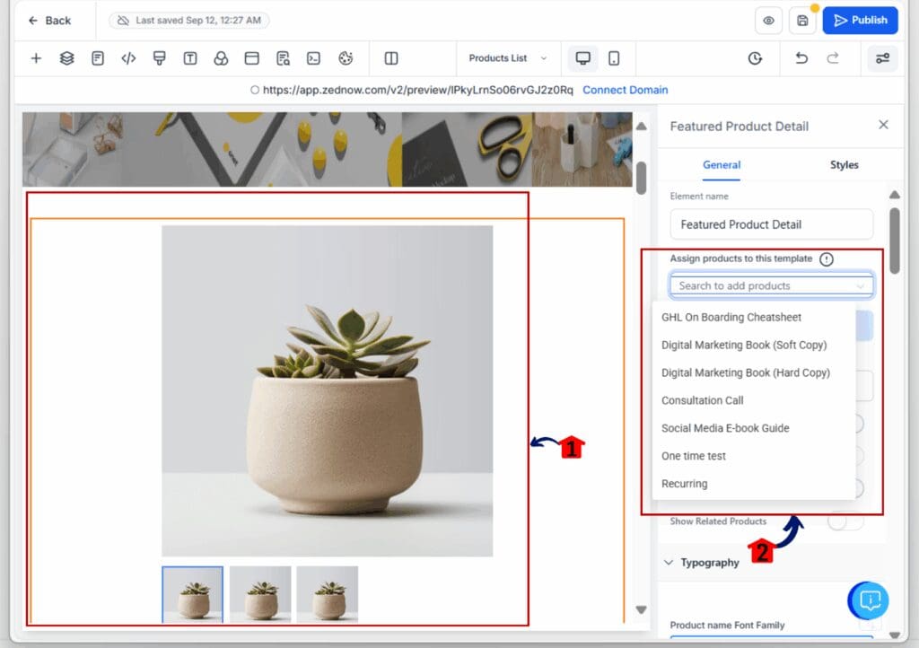 featured product widget