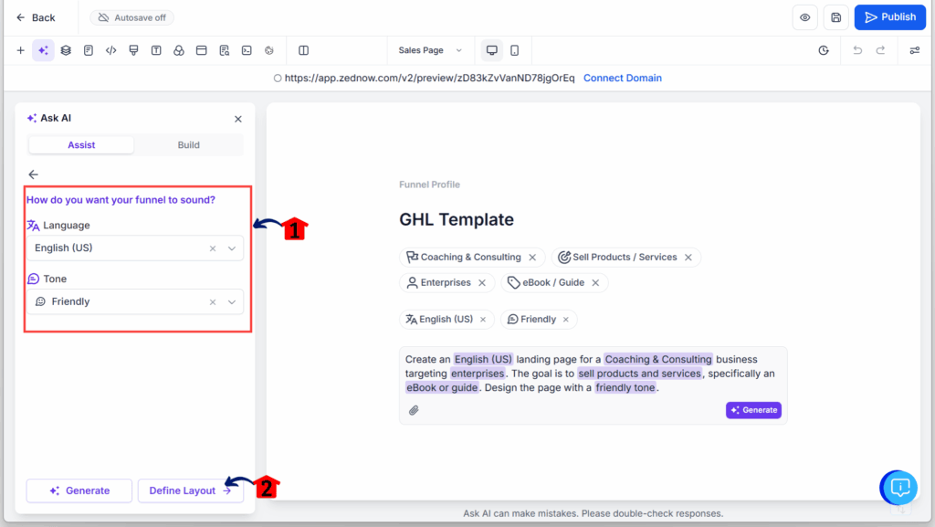 AI Funnel Builder - Define Funnel Sound with AI Assist