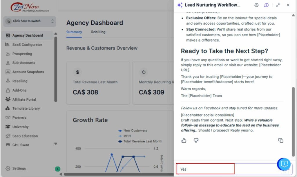 GoHighLevel AI workflow builder
 - Confirm, Tweak, or Rerun