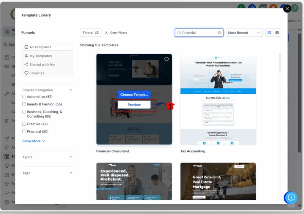 prebuilt template - preview