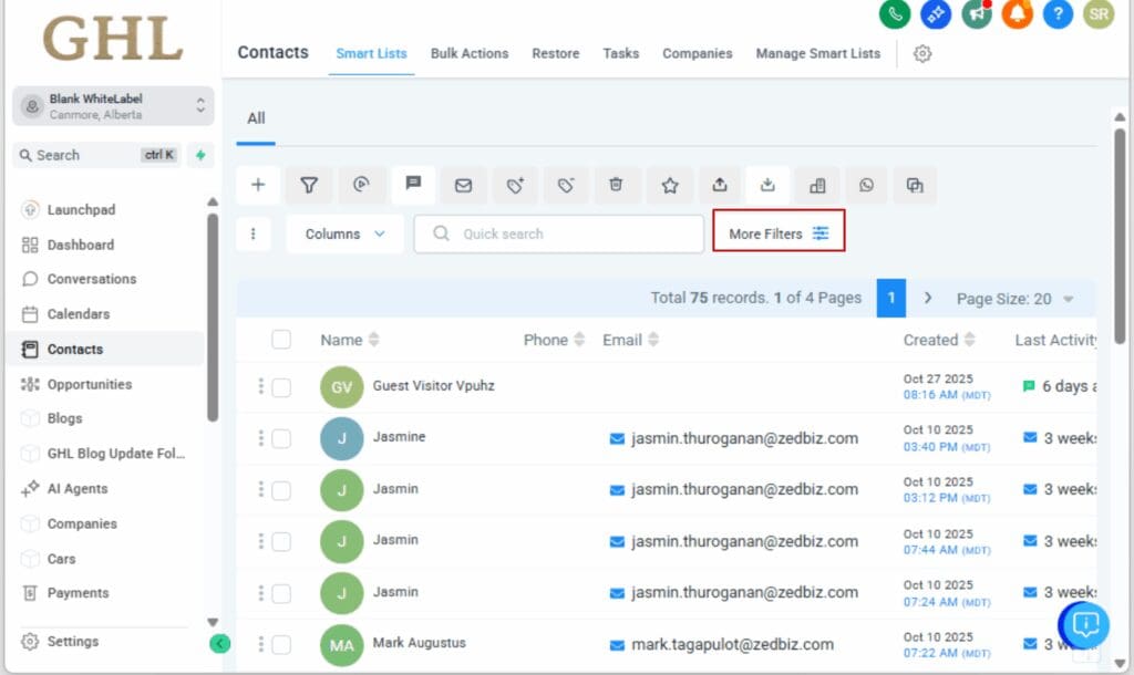 Smart List Filters
 - Use Filters to Build Your List