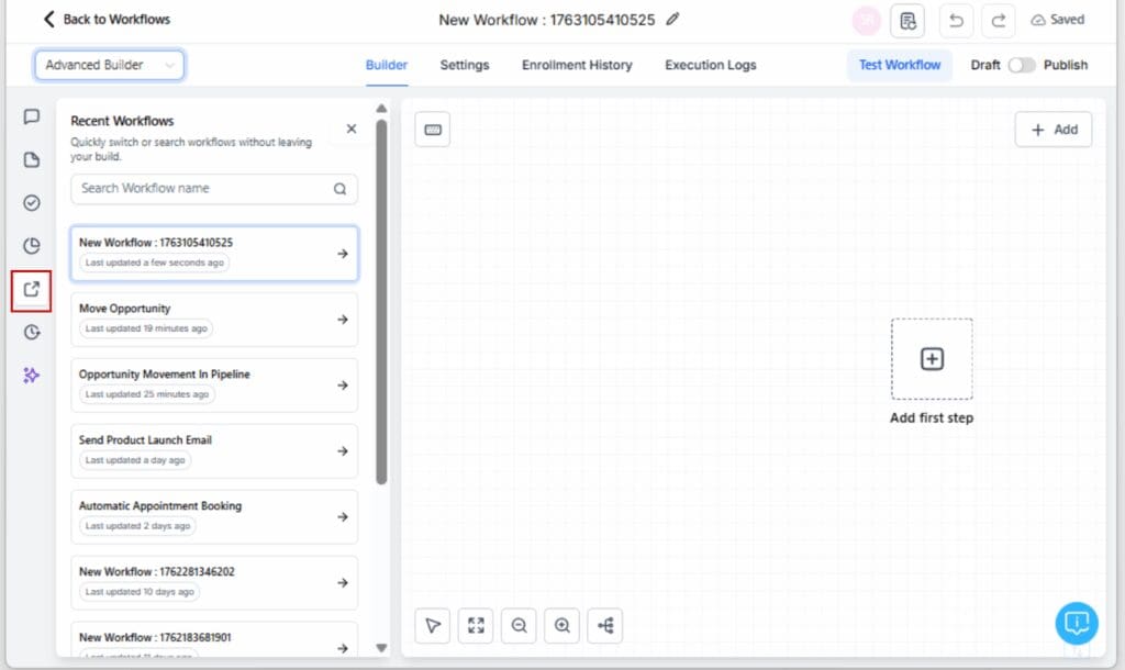 workflow management tool
 - Click the Workflow Switcher Button