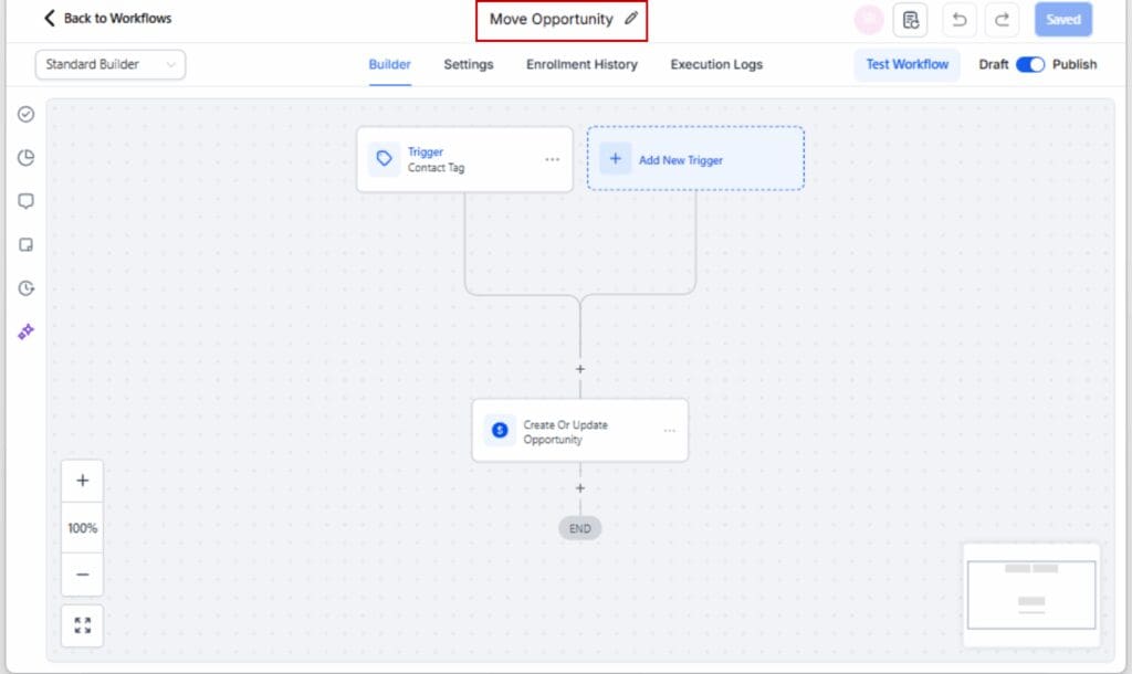 GoHighLevel - Open a Workflow in a New Tab